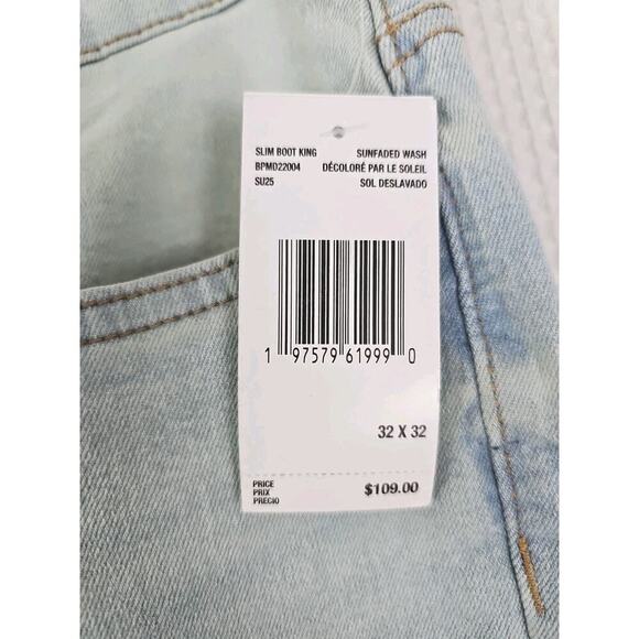 Buffalo David Bitton~Mens 32×32~Blue Slim Boot/King Jeans ASH-X Zip Fly $109 NWT - Picture 7 of 16